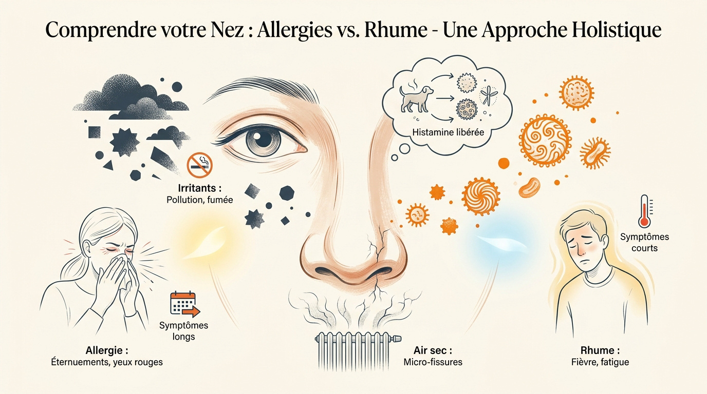 Signification nez qui gratte : allergie versus rhume