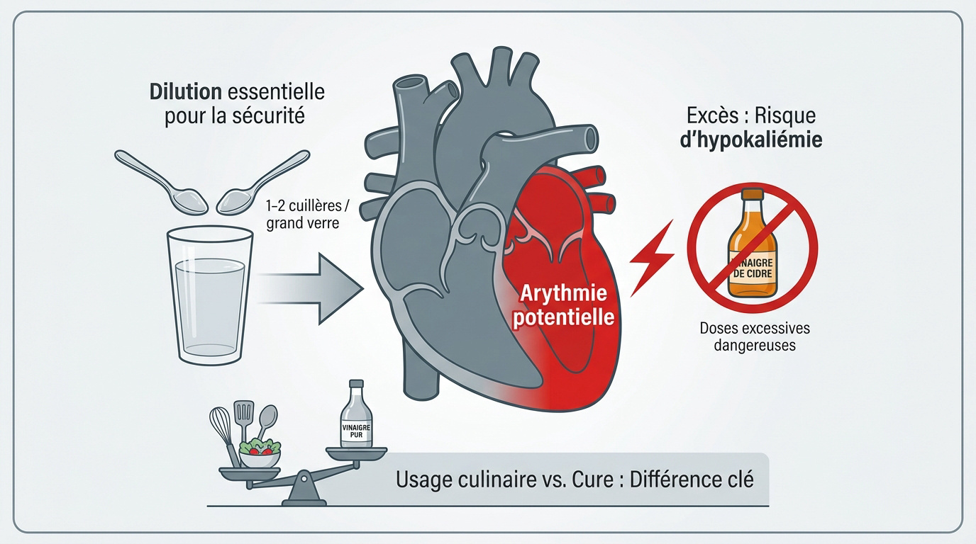 Vinaigre de cidre et précautions pour la santé cardiaque